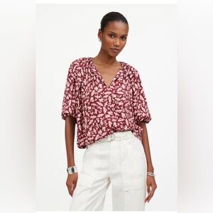 Bubble-Sleeve Top in Floral